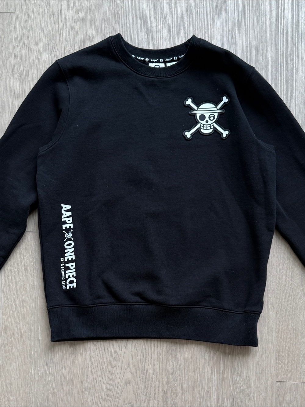 AAPE x ONE PIECE Black Crewneck Sweater